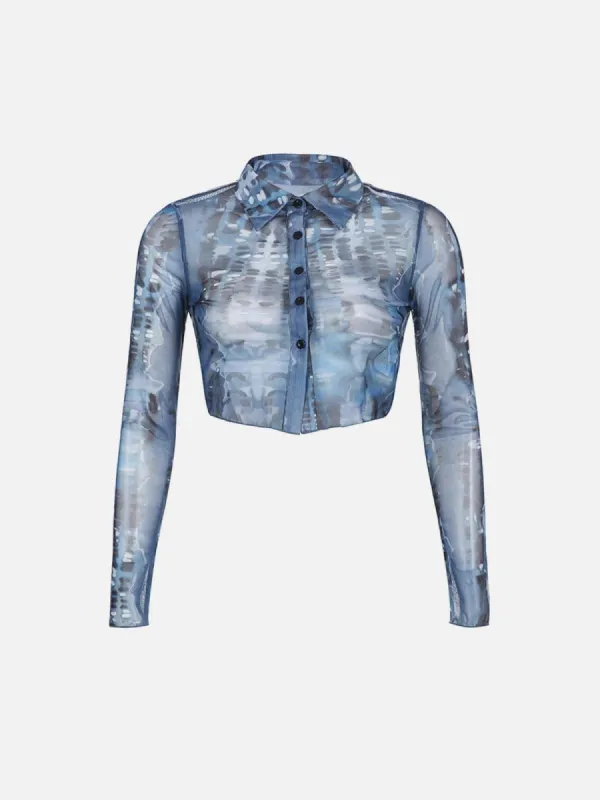 Mesh Personalized Print Long Sleeve T Shirt sold by Yugen Theory