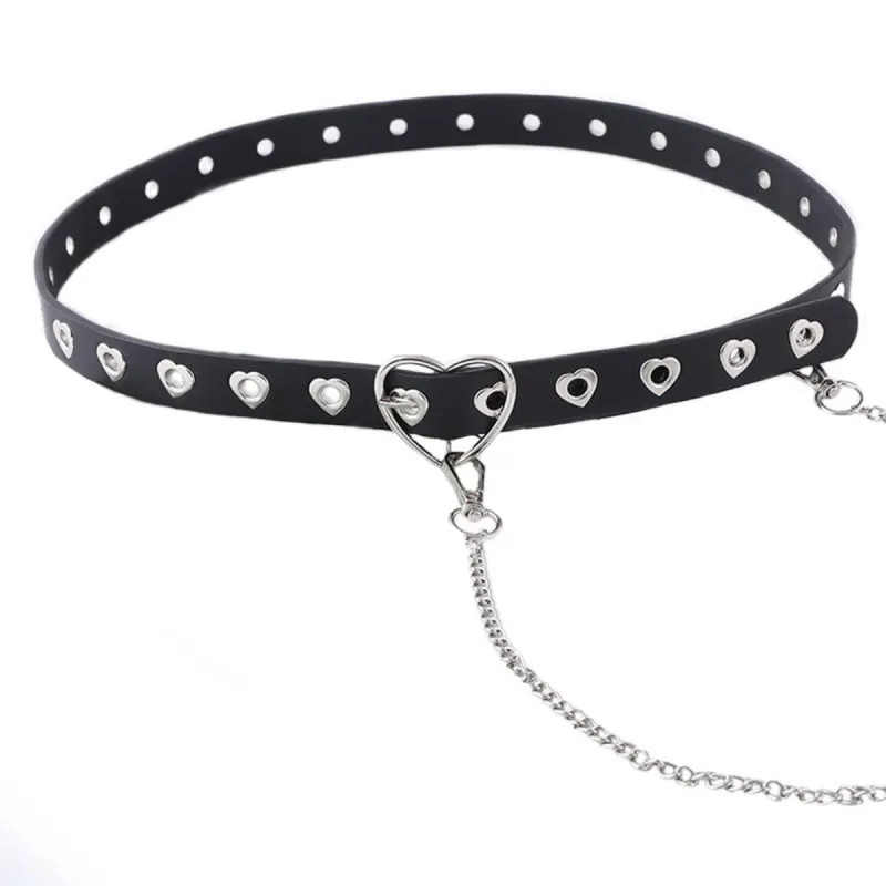 Punk Love Heart Hollow Out Chain Belt sold by Yugen Theory