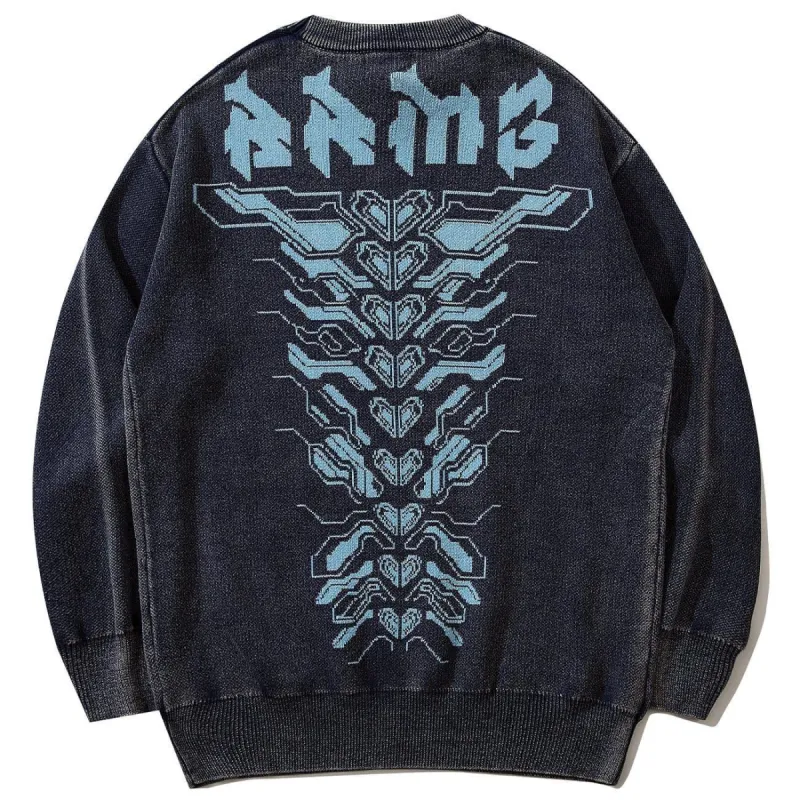 Mechanical Print Washed Sweatshirt sold by Yugen Theory