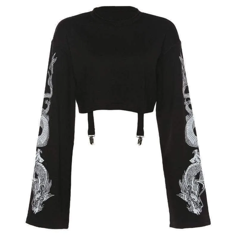 Dragon Embroidery Sweatshirt sold by Yugen Theory