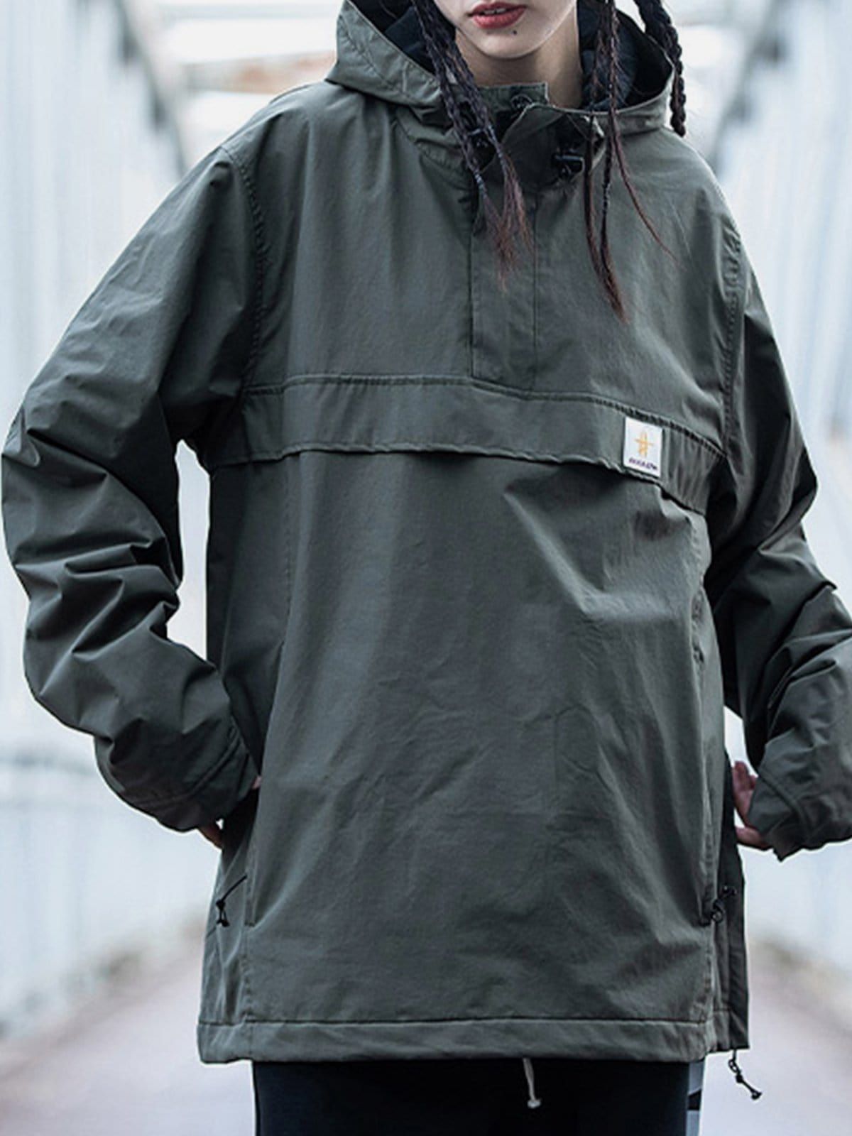 Half Zip Up Hooded Jacket sold by Yugen Theory product image thumbnail 2