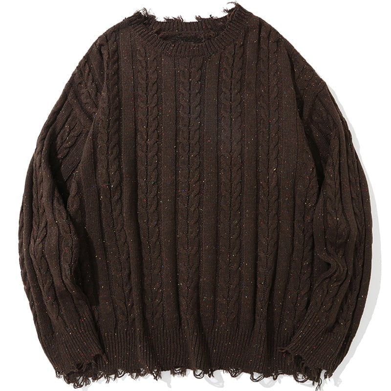 Distressed Cable Knit Sweater sold by Yugen Theory product image thumbnail 4