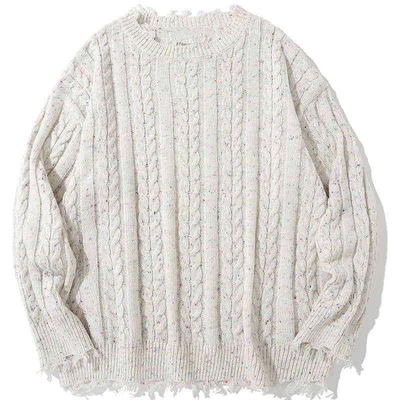Distressed Cable Knit Sweater sold by Yugen Theory product image thumbnail 2