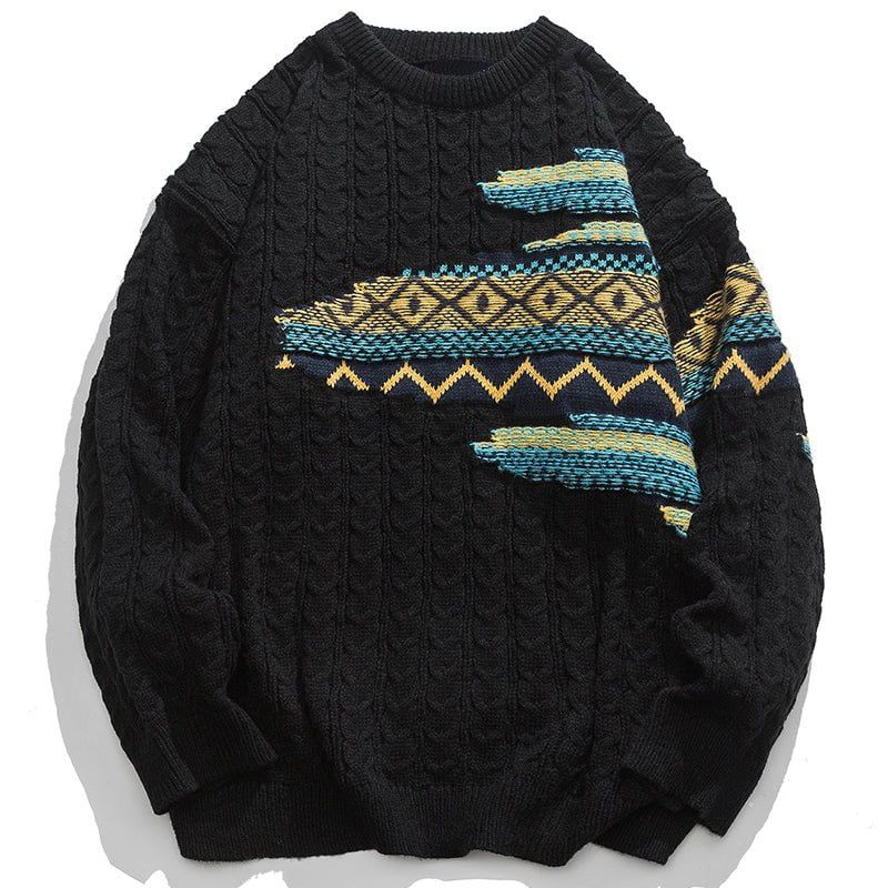 Patchwork Knit Sweater Bohemia Jacquard sold by Yugen Theory product image thumbnail 2