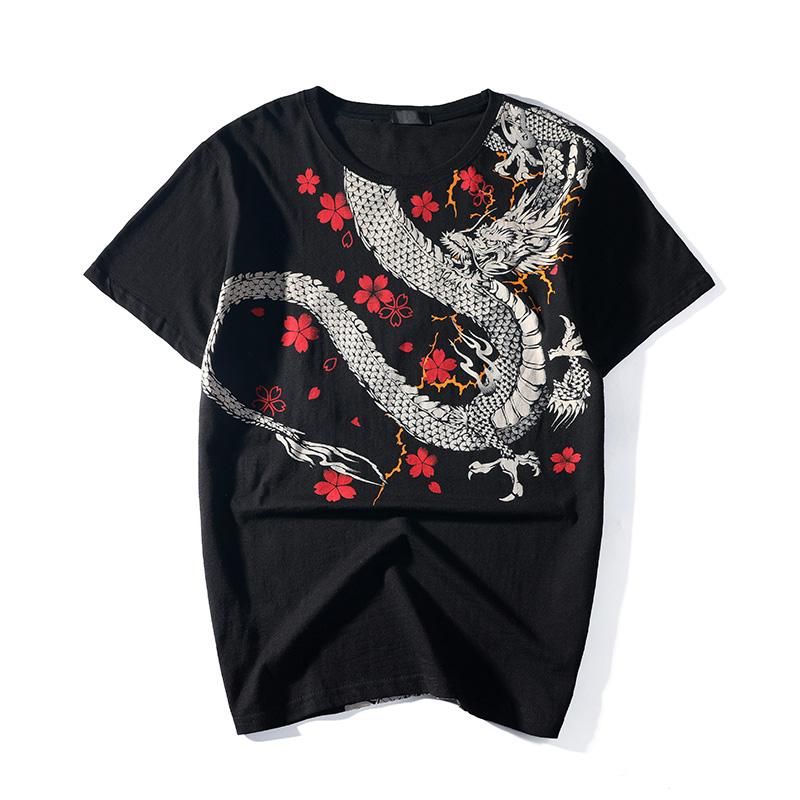 Dragon & Raijin Embroidery Japanese T-Shirt sold by Yugen Theory product image thumbnail 2