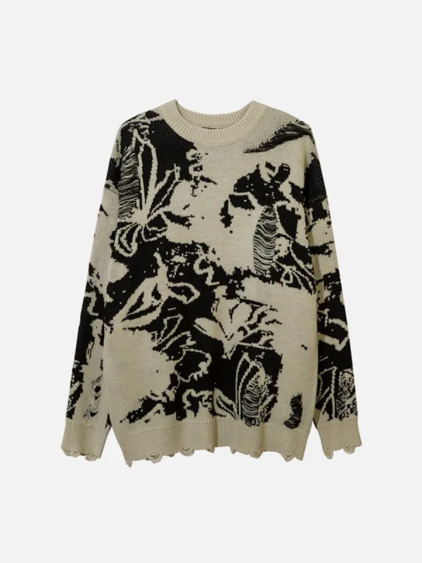 Hollow Hole Knit Sweater sold by Yugen Theory