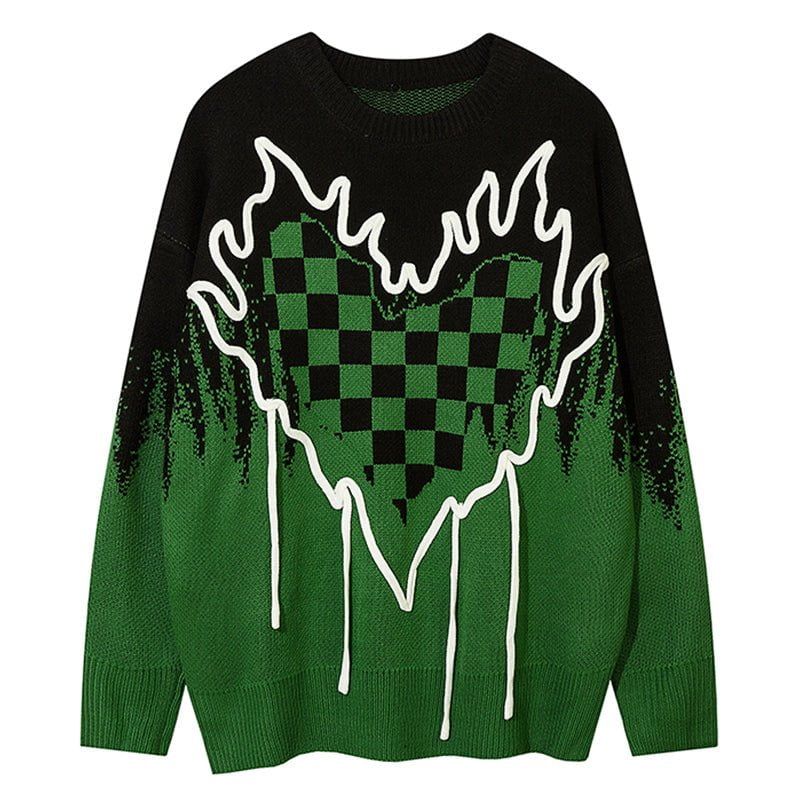 Stylish Sweater Checkerboard Heart sold by Yugen Theory product image thumbnail 2