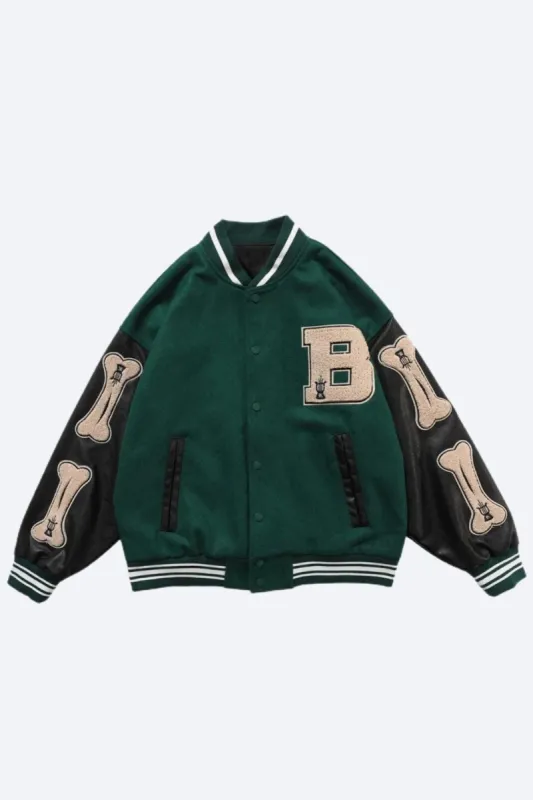 Bone Varsity Jacket sold by Yugen Theory
