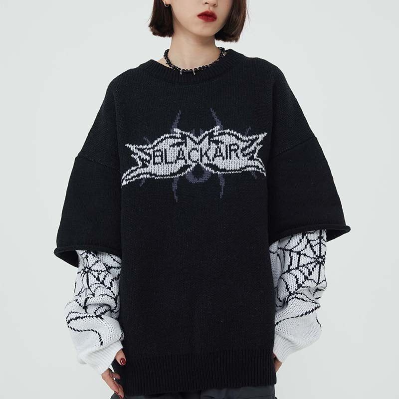 Knitted Sweater Spider Web sold by Yugen Theory product image thumbnail 3