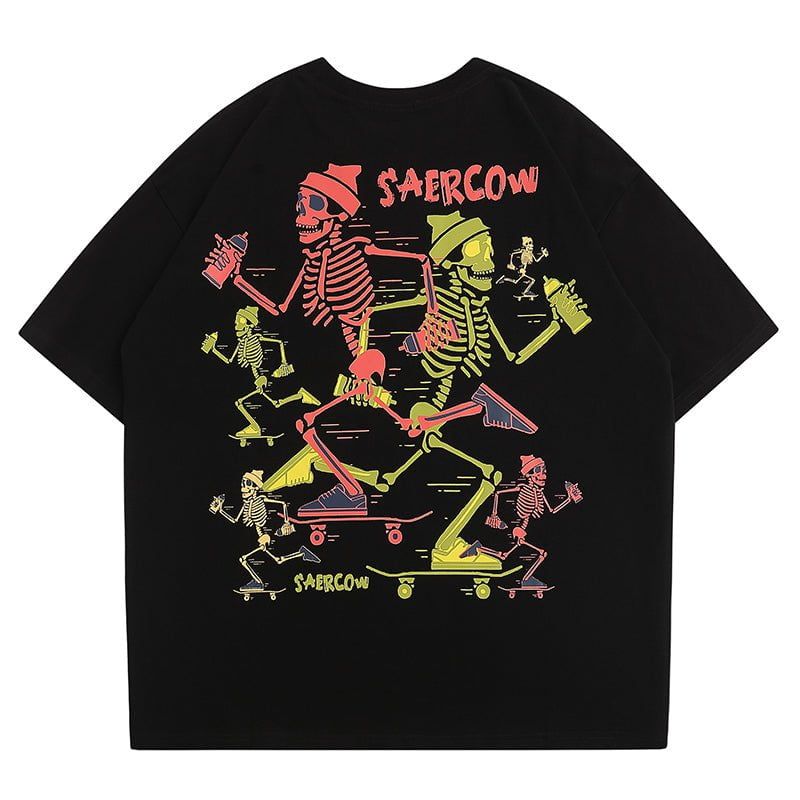 Funny T-shirt Skateboard Skeleton sold by Yugen Theory