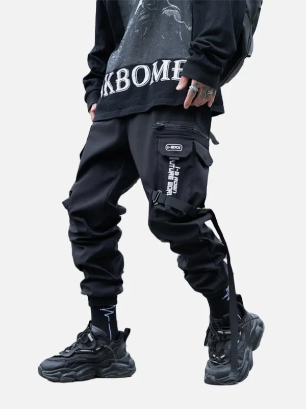 Strap Multiple Pockets Cargo Pants sold by Yugen Theory