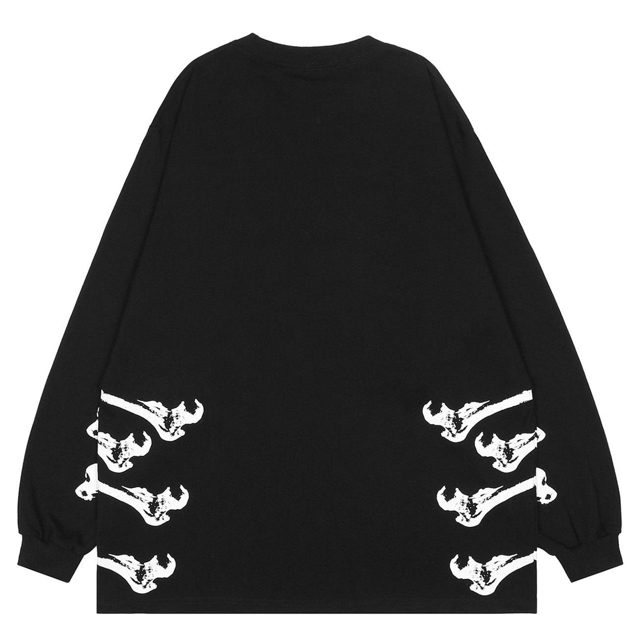 Dark Skeleton Print Sweatshirt sold by Yugen Theory product image thumbnail 2