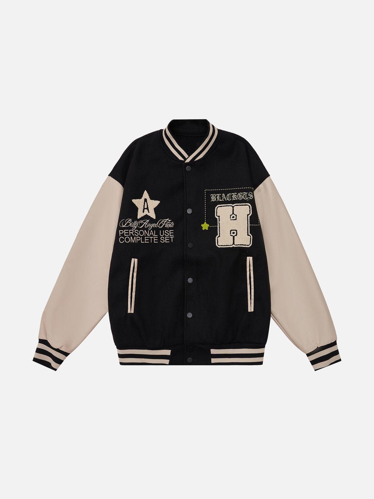 Vintage Rose Embroidery Varsity Jacket sold by Yugen Theory