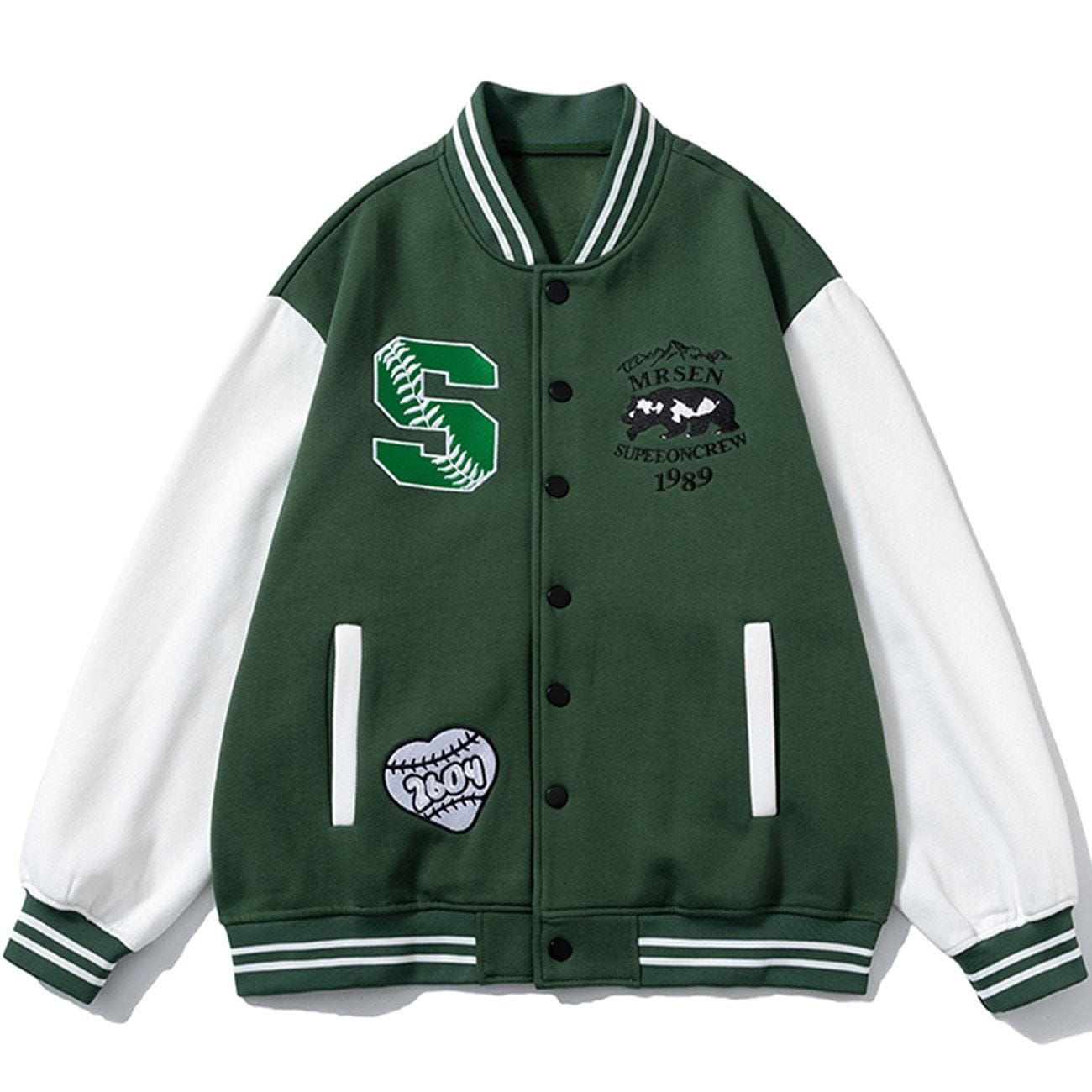 Embroidery Letter Varsity Jacket sold by Yugen Theory