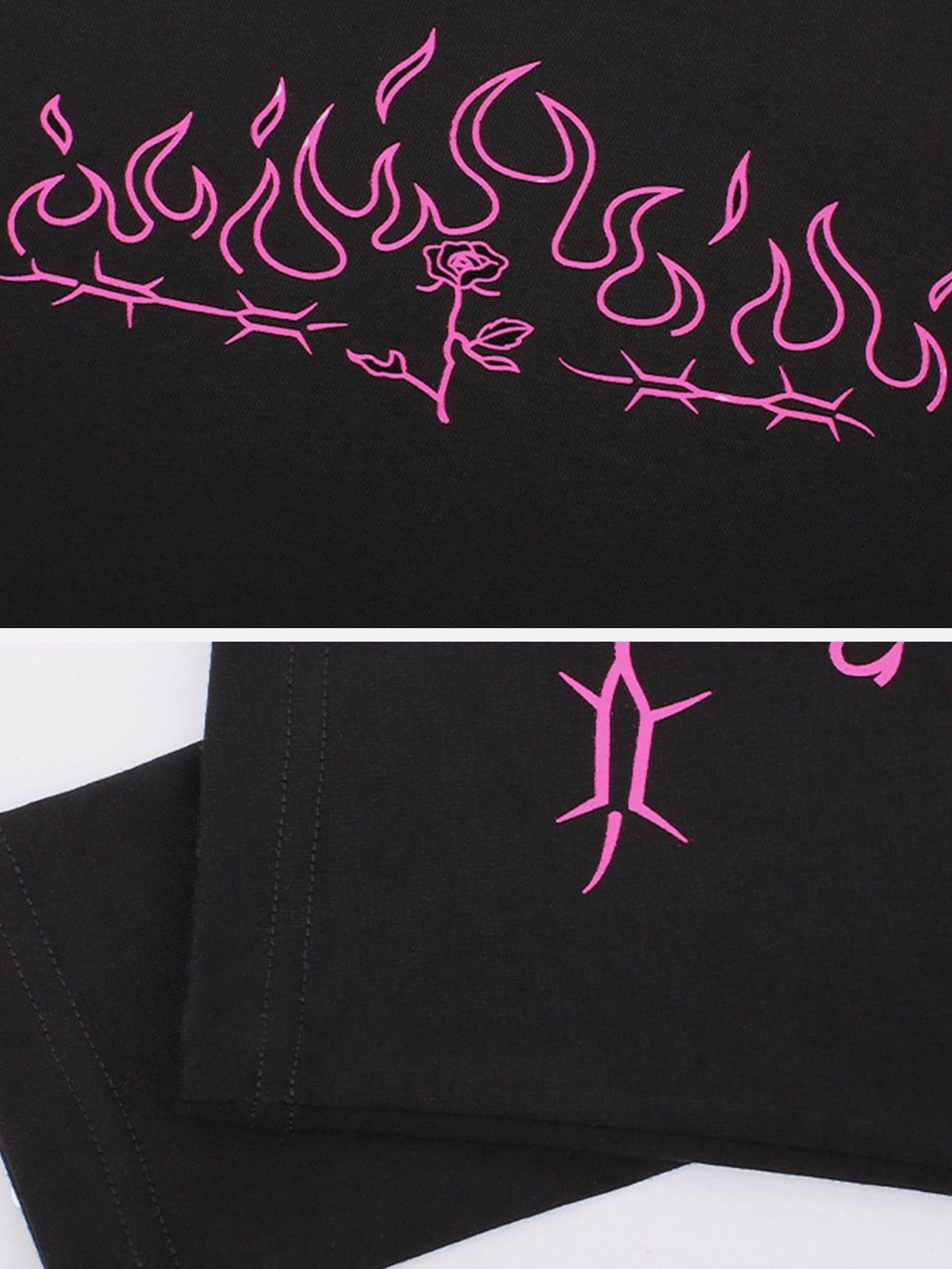 Flame Print Long Sleeve T Shirt sold by Yugen Theory product image thumbnail 5