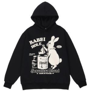 Oversize Fleece Hoodie Rabbit Hole sold by Yugen Theory