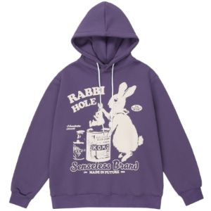 Oversize Fleece Hoodie Rabbit Hole sold by Yugen Theory