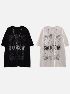 Skull Letter Chain T-Shirt sold by Yugen Theory