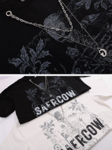 Skull Letter Chain T-Shirt sold by Yugen Theory