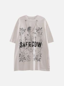 Skull Letter Chain T-Shirt sold by Yugen Theory