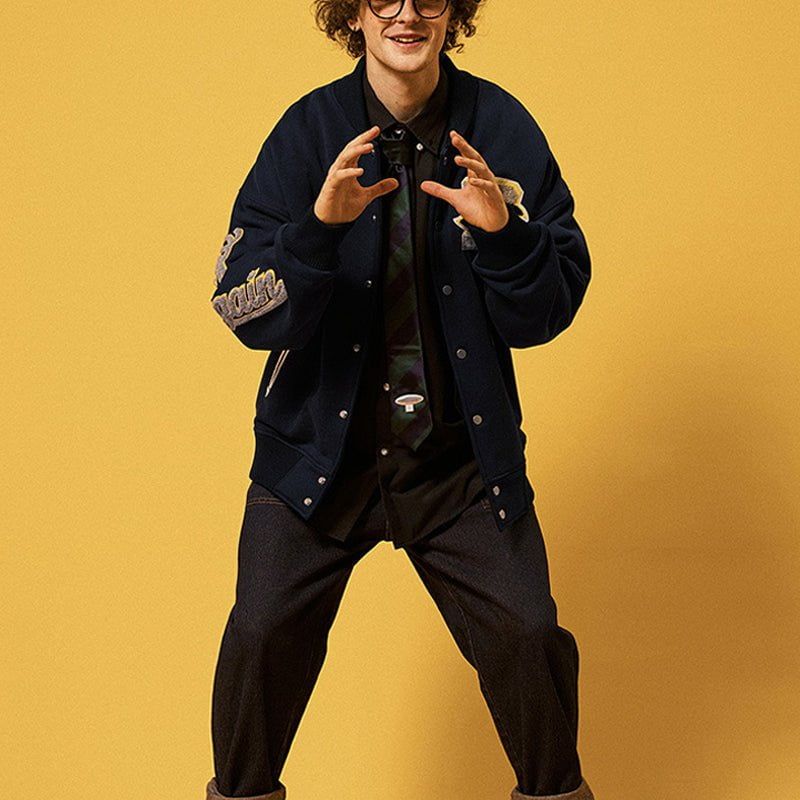 Fleece Varsity Jacket Flocked Letter sold by Yugen Theory product image thumbnail 4