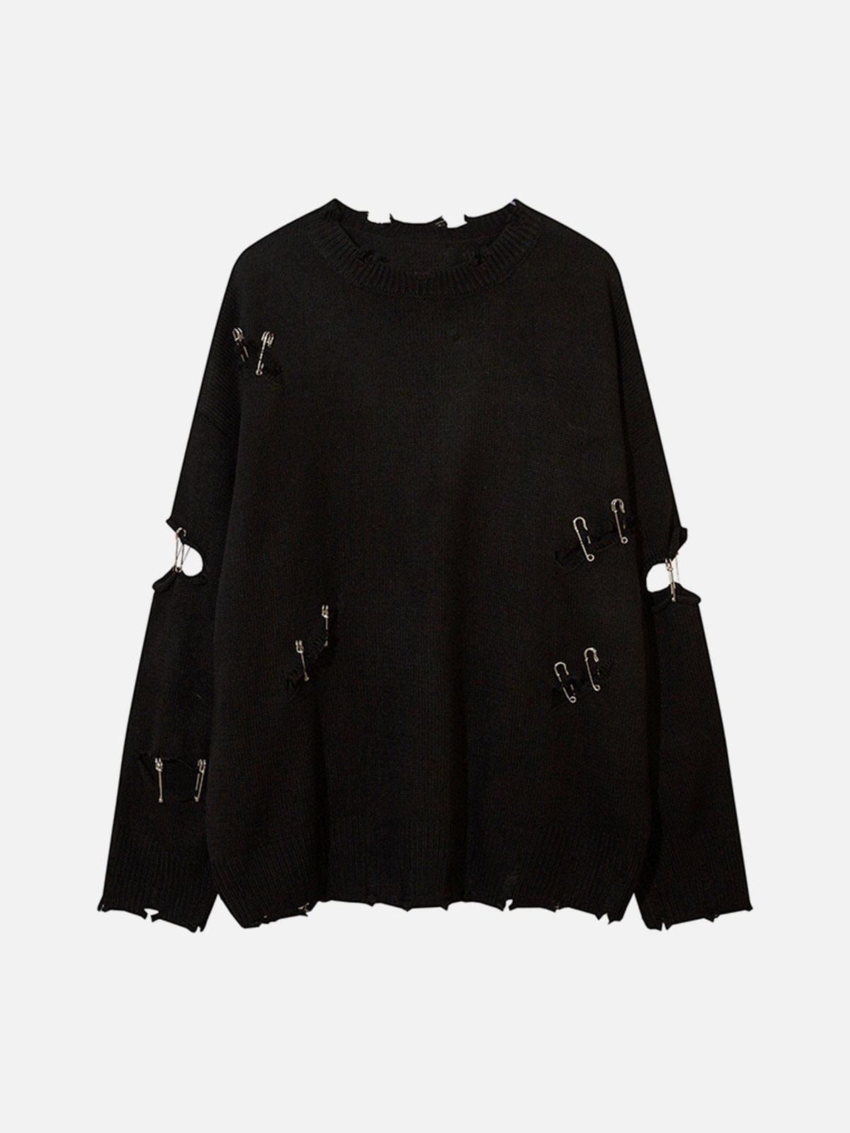 Personalized Pins Hole Knit Sweater sold by Yugen Theory