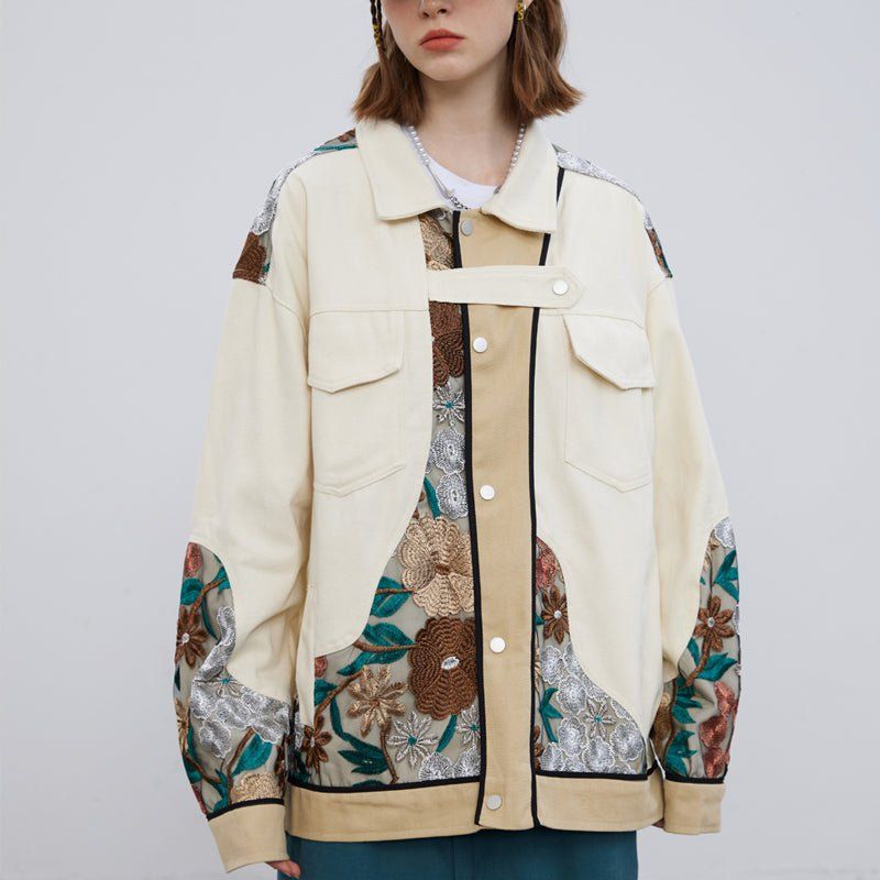 Vintage Jacket Embroidery Flowers sold by Yugen Theory product image thumbnail 3