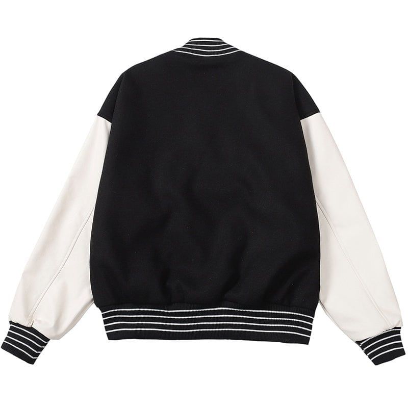 Streetwear Varsity Jacket Embroidery Bone sold by Yugen Theory product image thumbnail 4