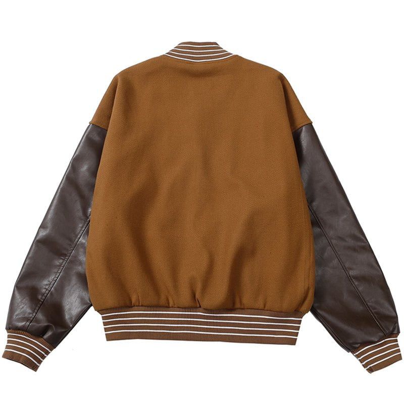 Streetwear Varsity Jacket Embroidery Bone sold by Yugen Theory product image thumbnail 3