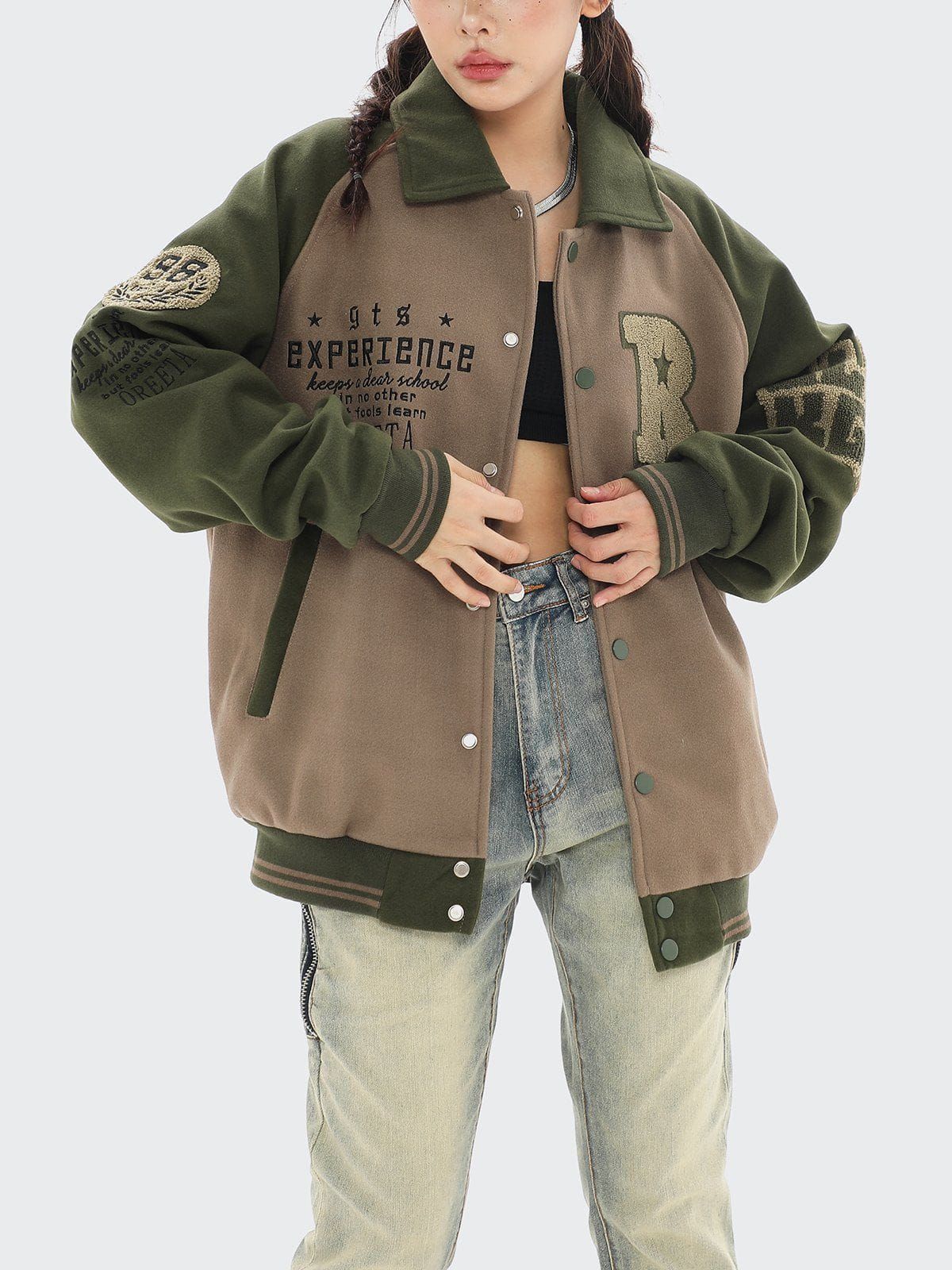 Vintage Polo Collar Varsity Jacket sold by Yugen Theory product image thumbnail 3