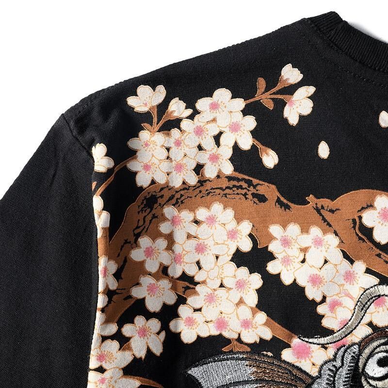 Brown Koi Sakura Embroidery Japanese T-Shirt sold by Yugen Theory product image thumbnail 5