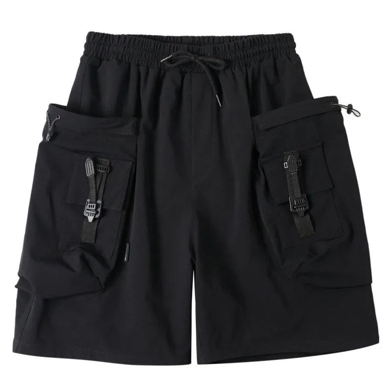 Functional Patchwork Big Pockets Cargo Shorts sold by Yugen Theory