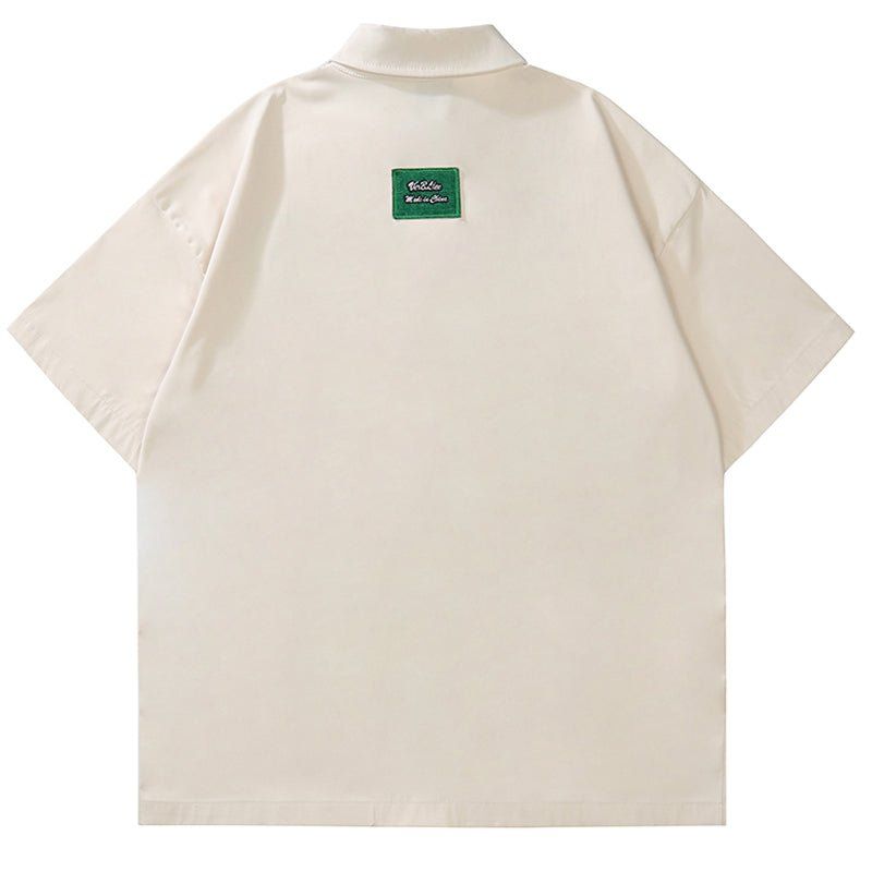 Causal S/s Shirt Embroidery Letter sold by Yugen Theory product image thumbnail 3