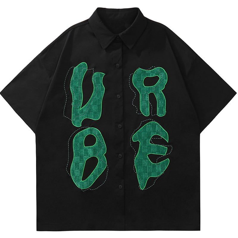 Causal S/s Shirt Embroidery Letter sold by Yugen Theory product image thumbnail 2