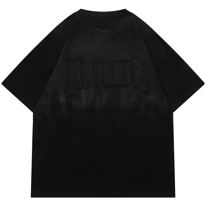 Gradient Wash T-shirt Letter Patch sold by Yugen Theory product image thumbnail 3