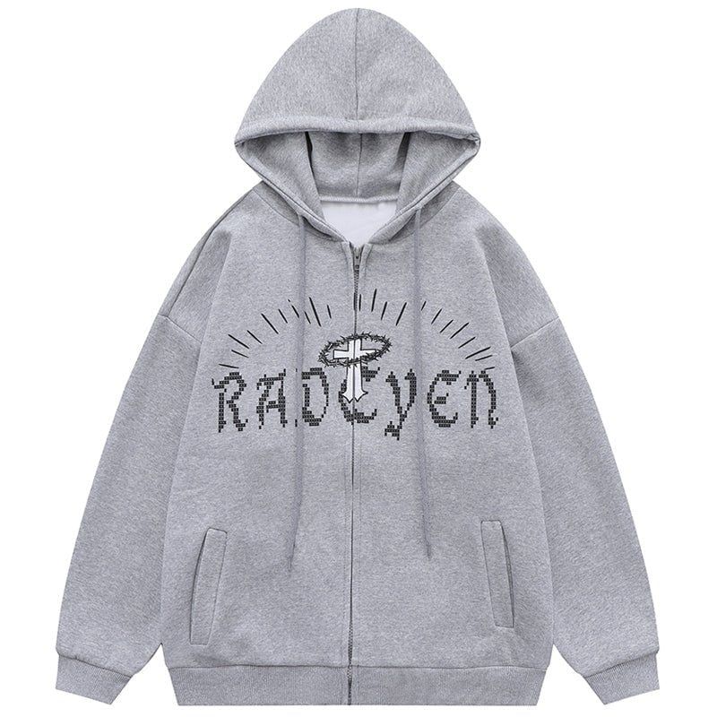 Fleece Zip Up Hoodie Cross sold by Yugen Theory product image thumbnail 5