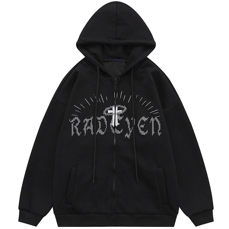 Fleece Zip Up Hoodie Cross sold by Yugen Theory product image thumbnail 3