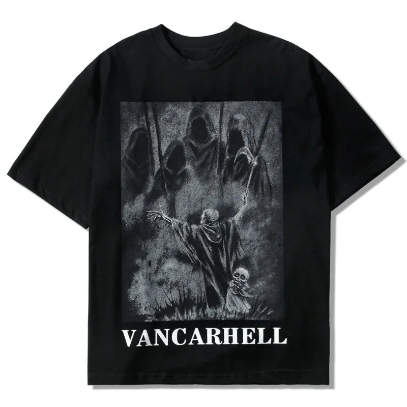 Dark Ghost Print Cotton T-Shirt sold by Yugen Theory