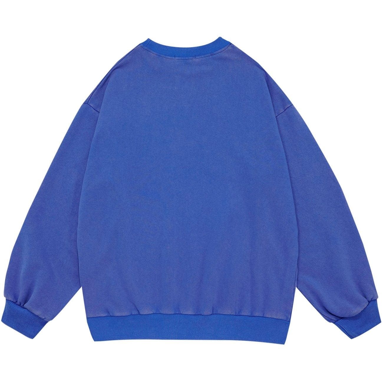 Fuzzy Letters Washed Sweatshirt sold by Yugen Theory product image thumbnail 4