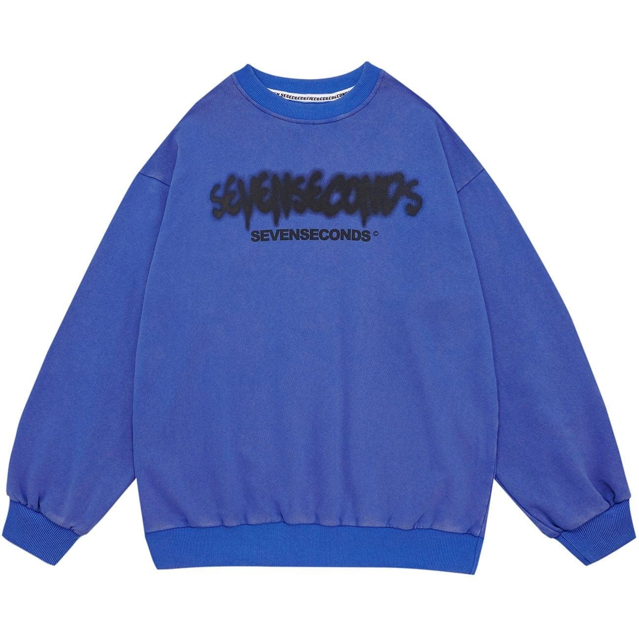 Fuzzy Letters Washed Sweatshirt sold by Yugen Theory product image thumbnail 3