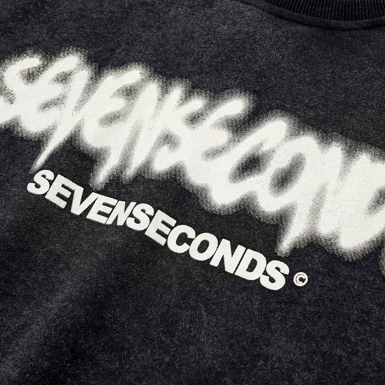 Fuzzy Letters Washed Sweatshirt sold by Yugen Theory product image thumbnail 5