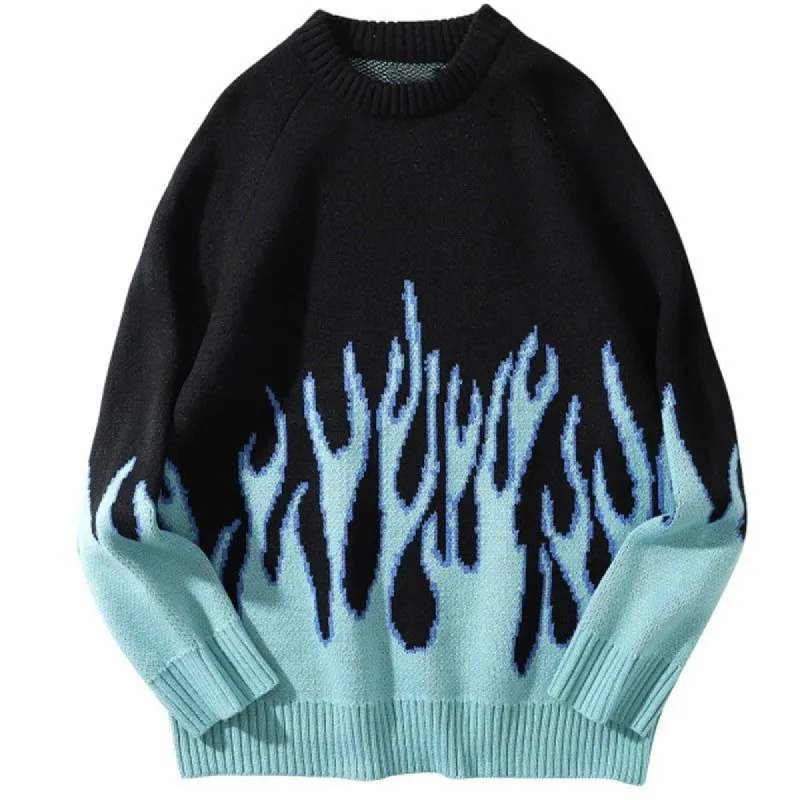 Flame Embroidered Sweater sold by Yugen Theory