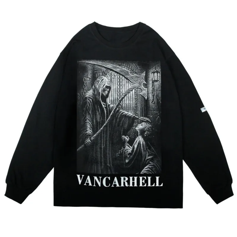 Dark Devil Girl Print Cotton Sweatshirt sold by Yugen Theory