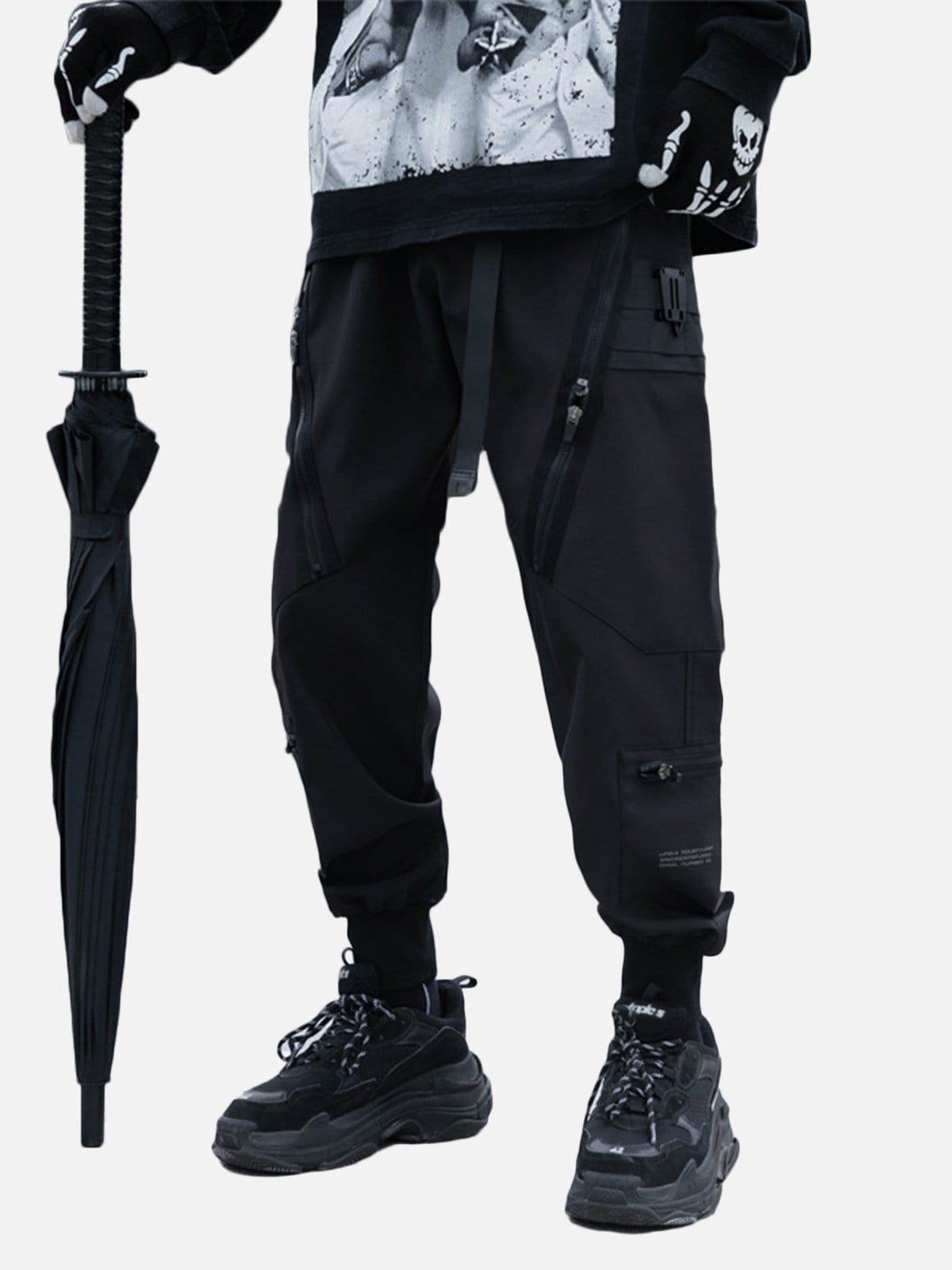 Drawstring Waist Cargo Pants sold by Yugen Theory