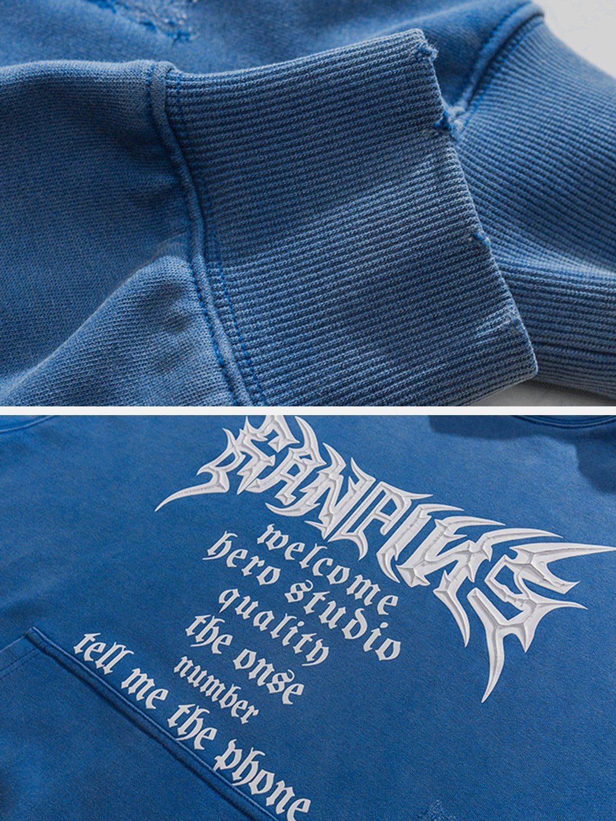 Gothic Alphabet Cut Hoodie sold by Yugen Theory product image thumbnail 5