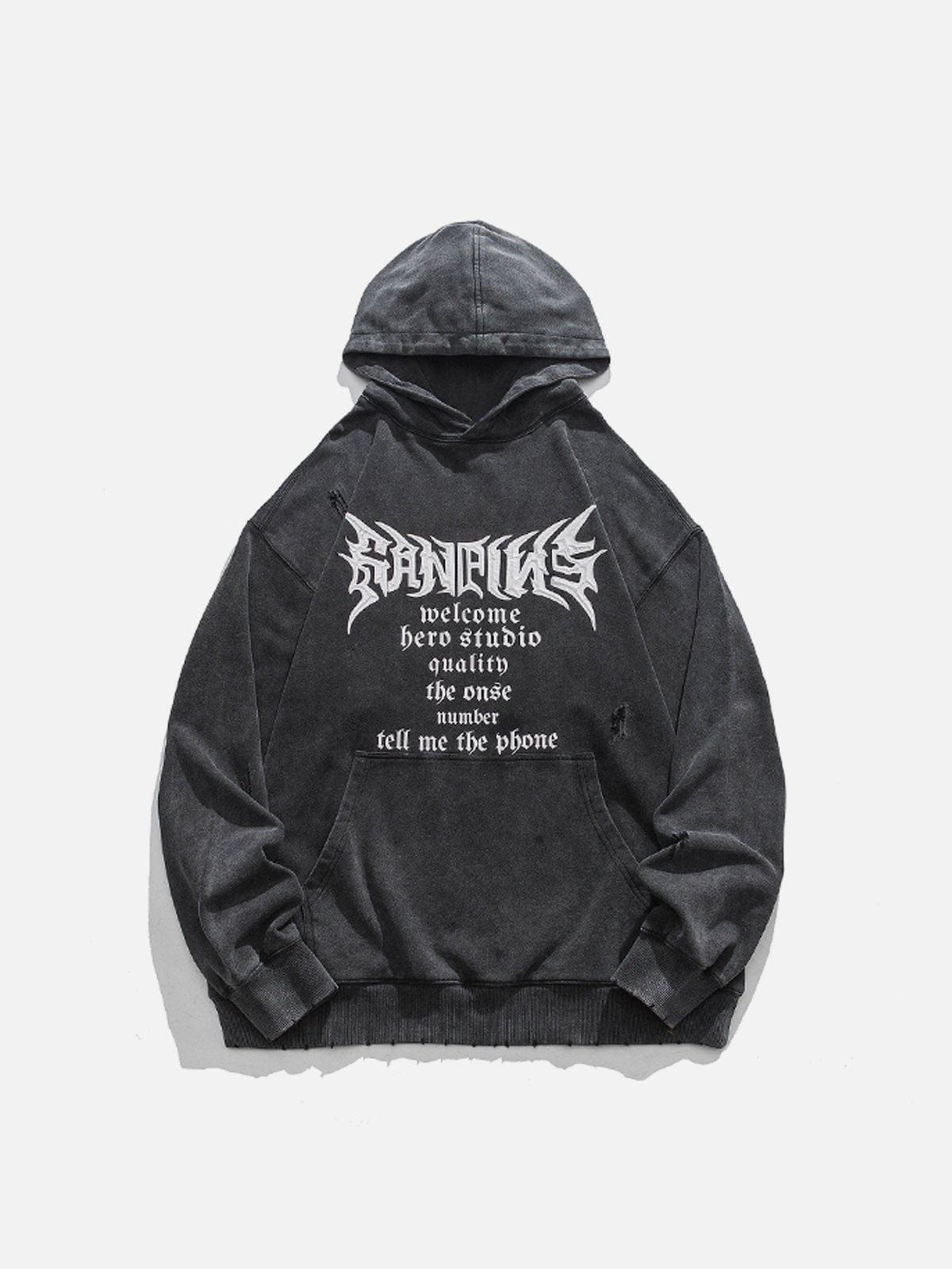 Gothic Alphabet Cut Hoodie sold by Yugen Theory