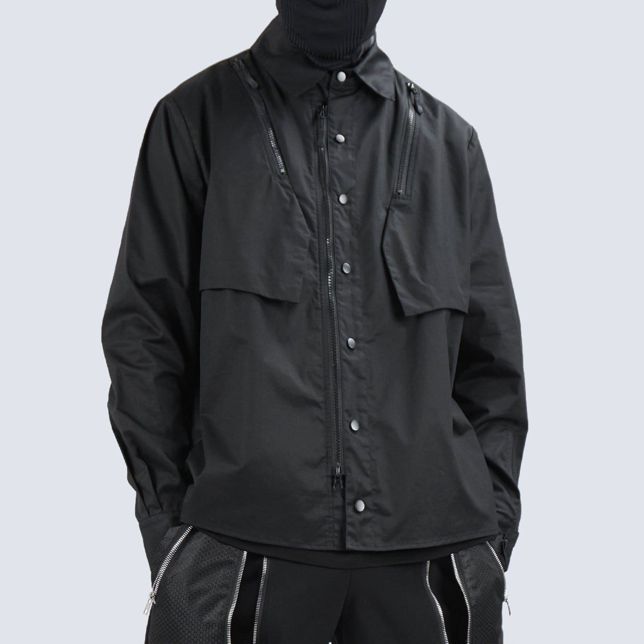 Multi-shape Zipper Buttons Jacket sold by Yugen Theory product image thumbnail 3