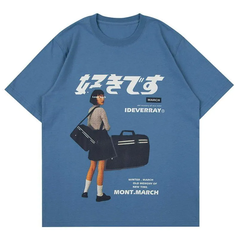 Harajuku Girl Print TEE sold by Yugen Theory