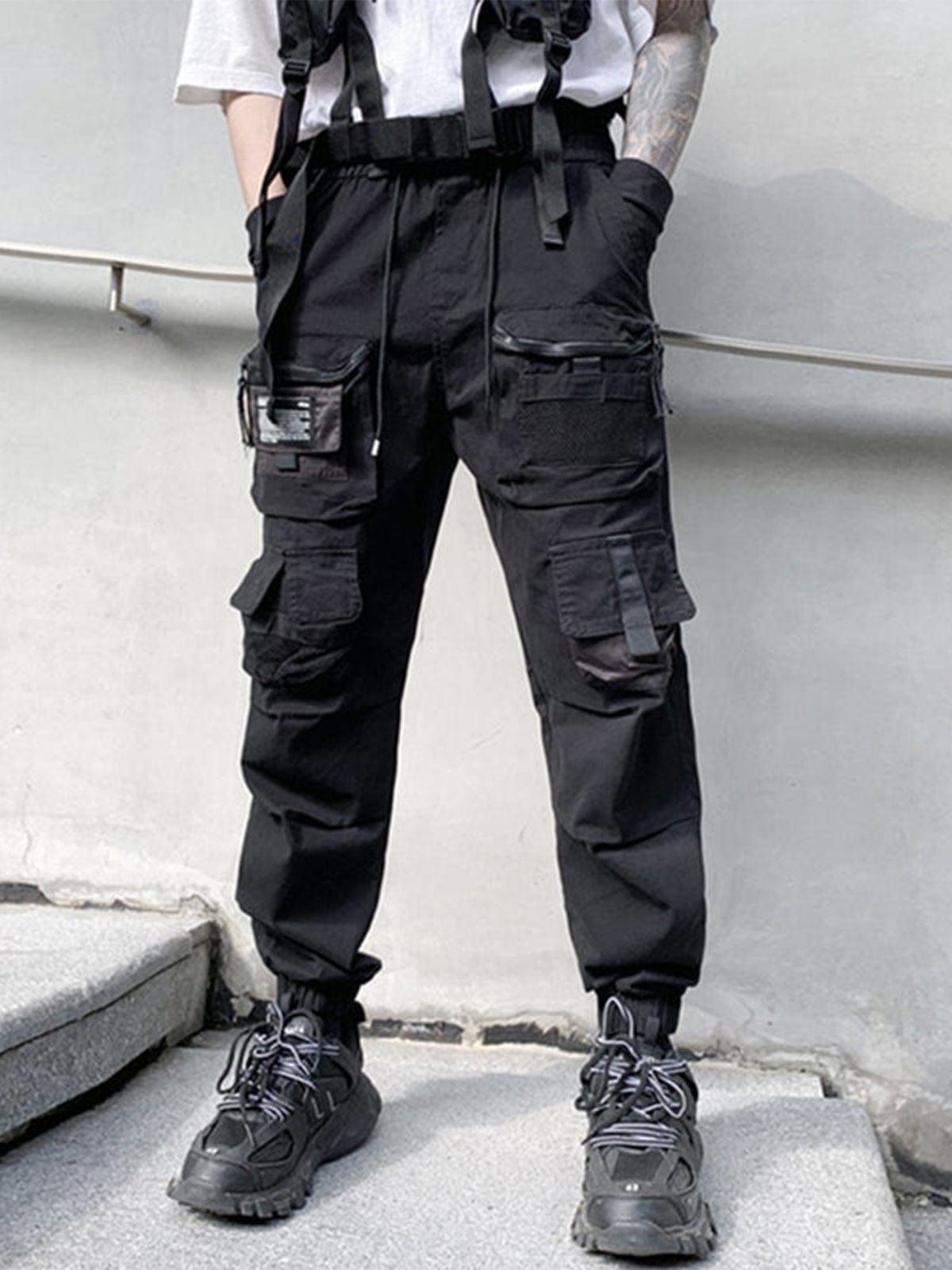 Techwear Multi Pockets Drawstring Cargo Pants sold by Yugen Theory product image thumbnail 4