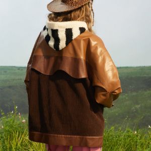 Leather Jacket Corduroy Patchwork sold by Yugen Theory